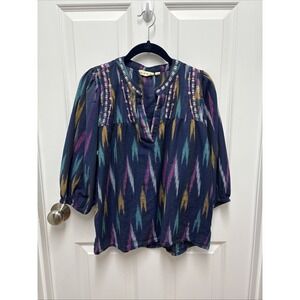 Roller Rabbit  IKAT MICHI TOP INDIGO Size Medium‎